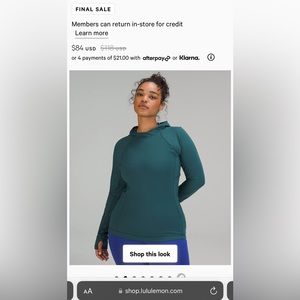 Lululemon Grey ‘It’s Rulu Run Longsleeve Hoodie’